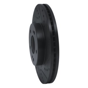 Infiniti Q45 Brake Rotor (1) - Front Right - R1 Concepts - Drilled & Slotted - Black - `97-`01